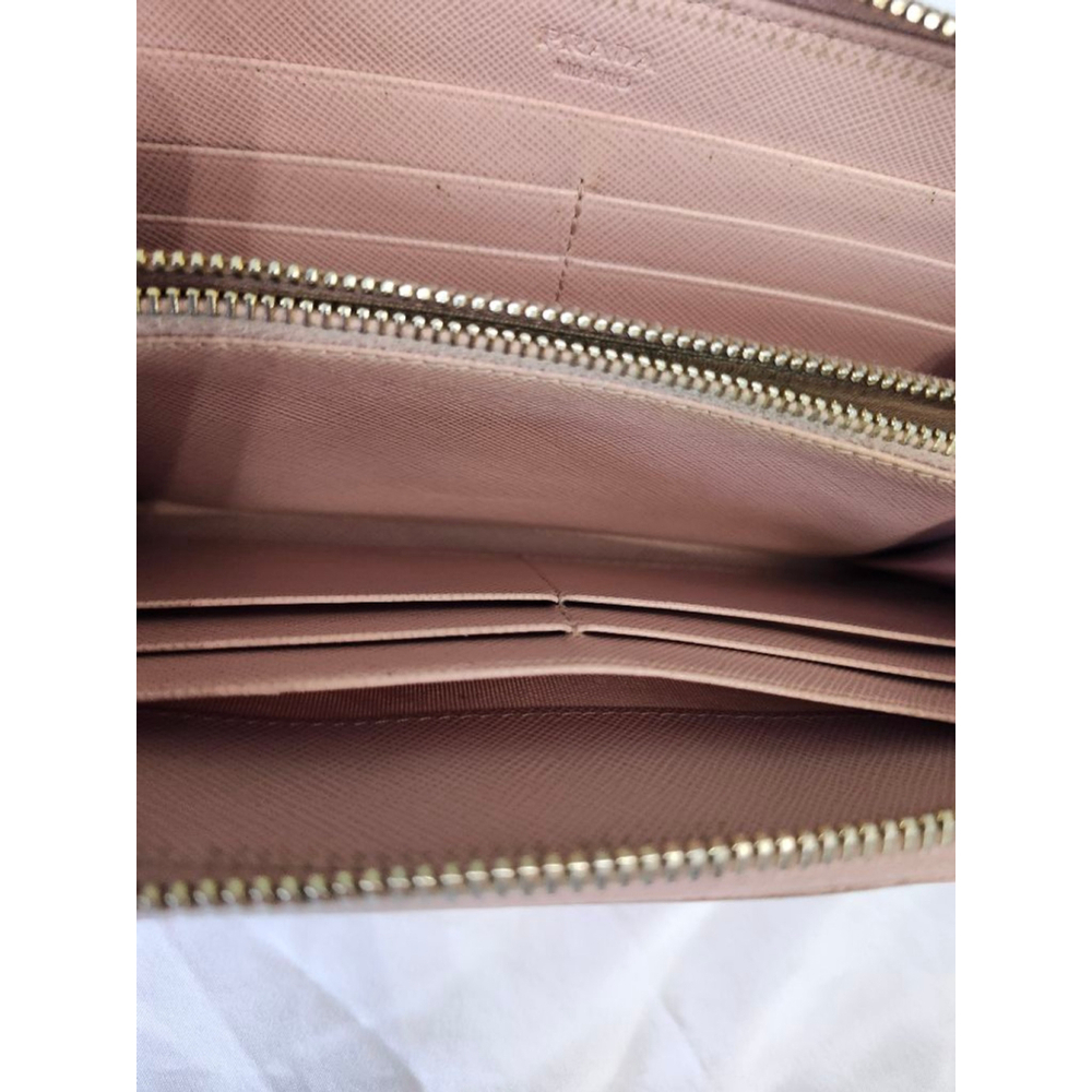 Prada Pink Saffiano Bow Zip Around Wallet COA - Picture 7 of 9